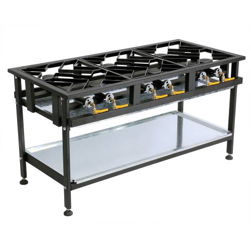 Anvil Boiling Table Gas – Commercial – 6 Burner Staggered