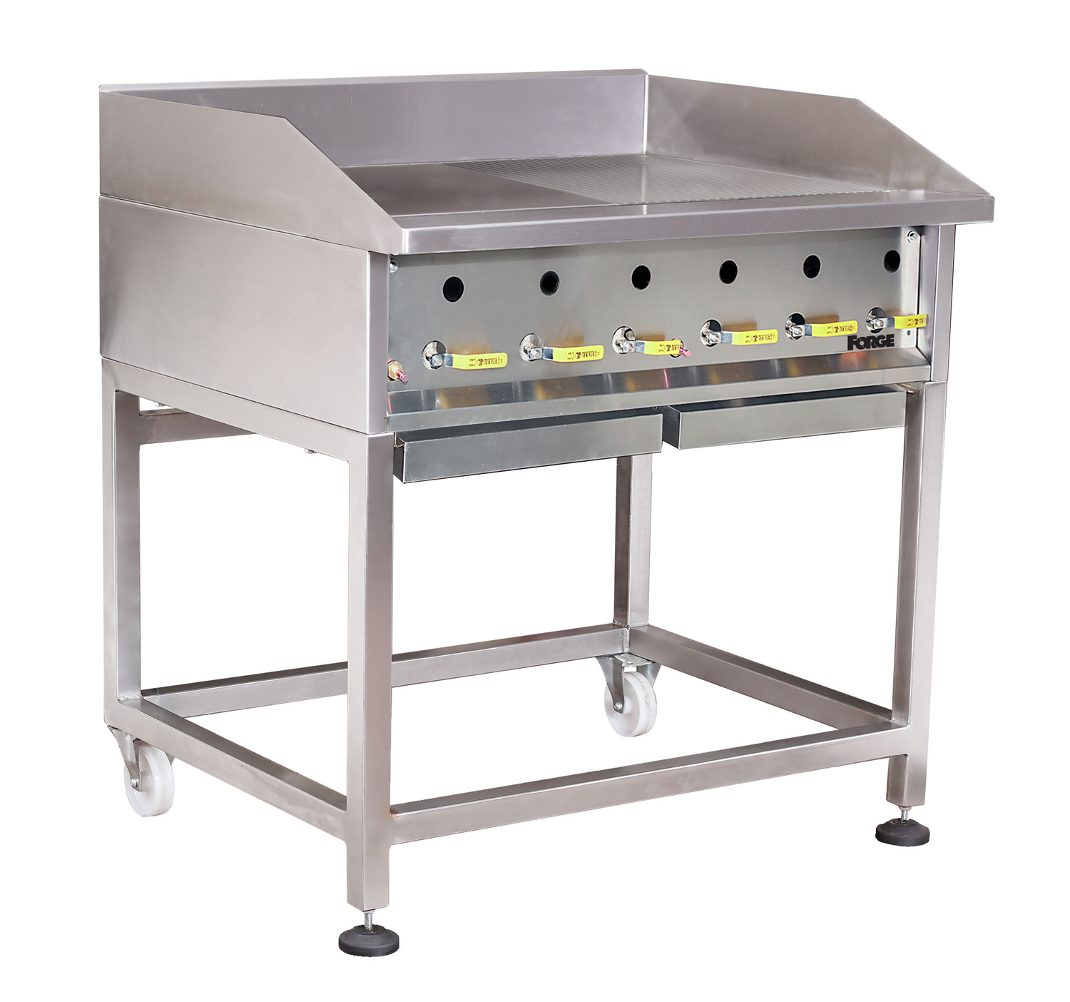 Forge Heavy Duty – Grillers – Floor Standing – Half Flat Grill/Half Ribbed Top – Gas – 900 mm